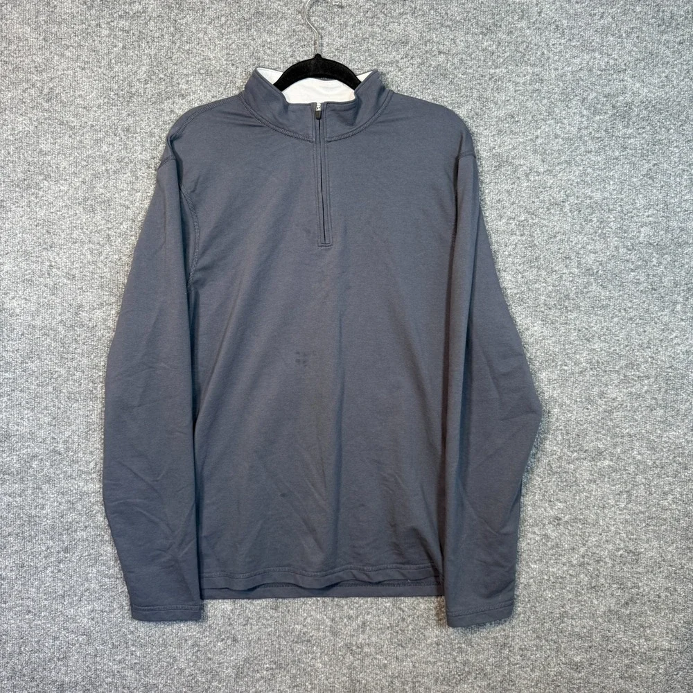 J Crew Pullover Mens Large Blue 1/4‎ Zip Long Sleeve Athletic Top Performance