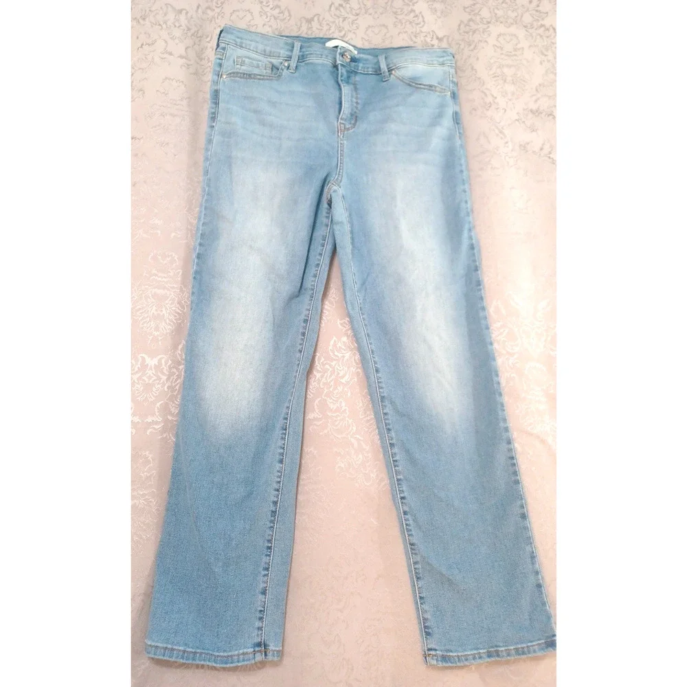 Ella Moss Women's Blue Jeans Sz 14 High Rise Straight Stretch WORN