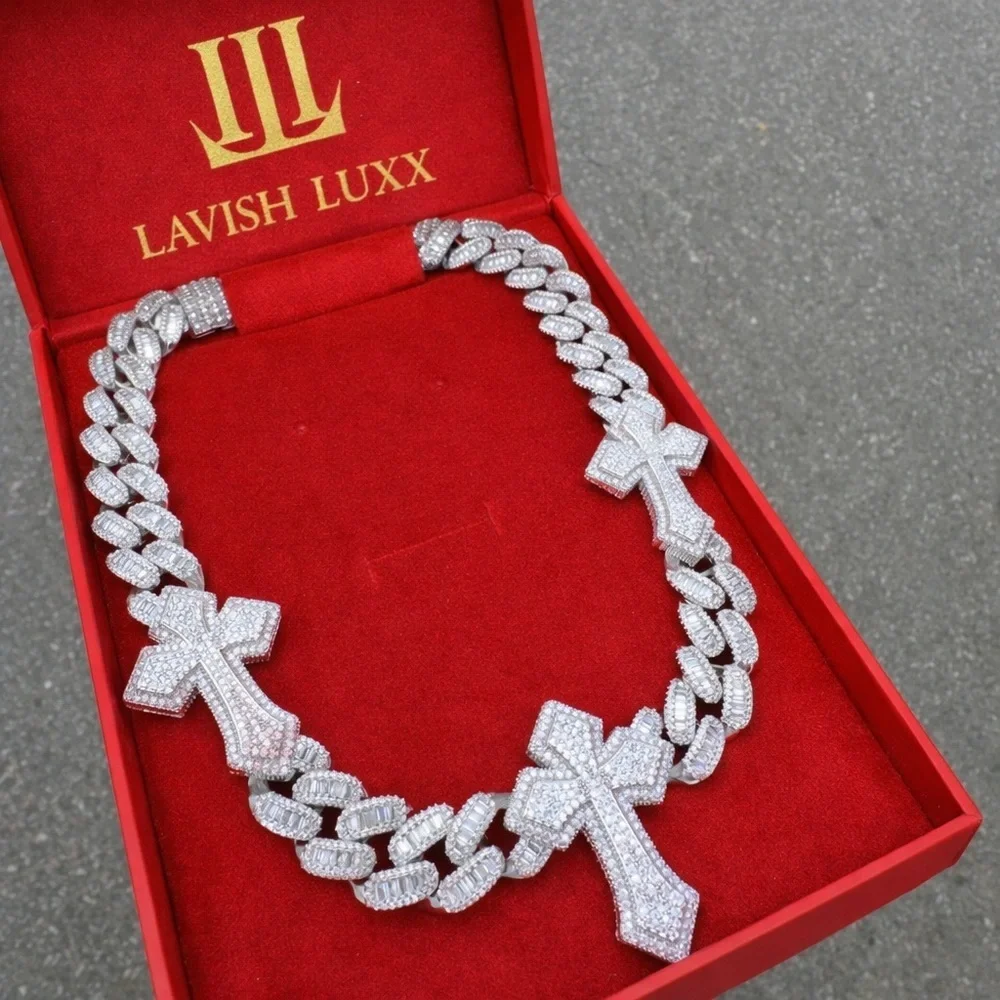 Silver Cross Necklace 20inch