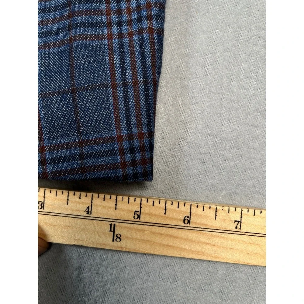 Mantoni Blazer Men 40R Super fine Vergin Wool Jacket Blue Red Plaid Sport Coat‎