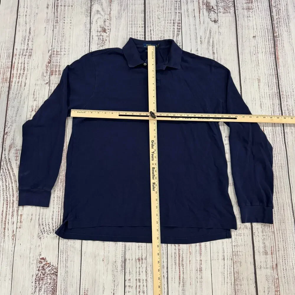 Polo Ralph Lauren Long Sleeve Polo Navy XL Custom Slim Fit Pony Logo