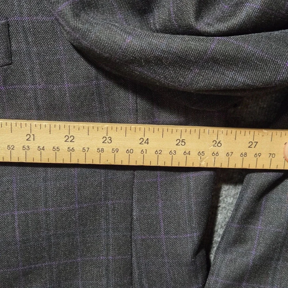 Oak Hill Sport Coat 2XL 50 / 52R Charcoal Gray / Purple Check Blazer Jacket