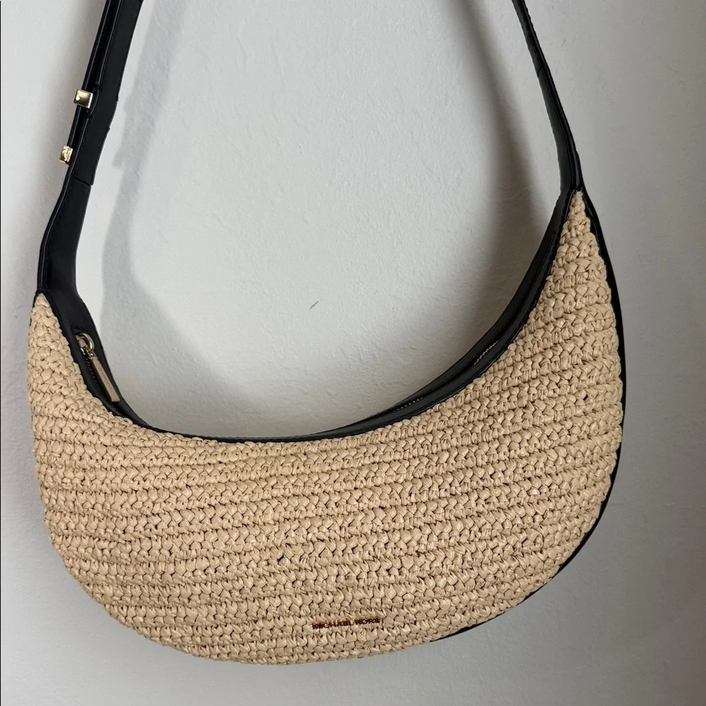 Michael Kors Black and Tan Shoulder Bag