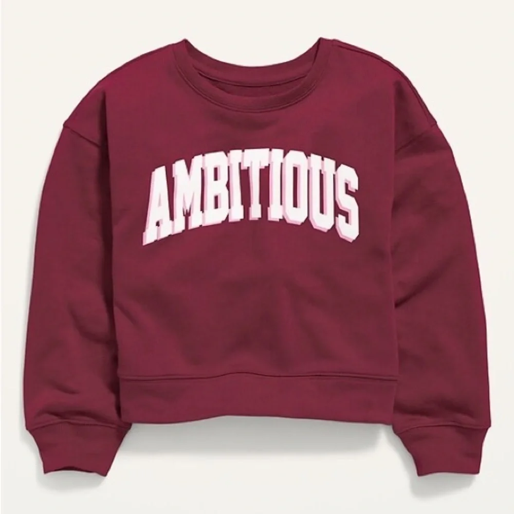 Old Navy AMBITIOUS Burgundy Crewneck Girl's Sweater Medium 8