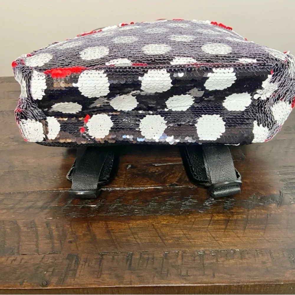 Disney Parks Minnie Mouse Ears & Bow Sequin Polka Dot Color Change Backpack NEW