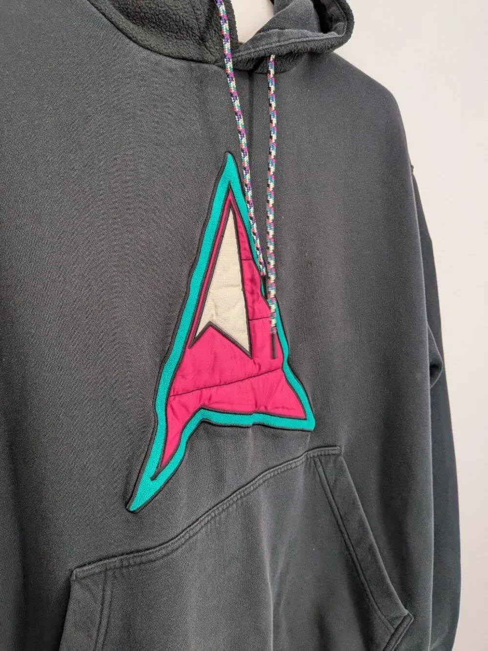 Jordan Hoodie Standard Fit Pullover Fleece Logo Patchwork Y2K Streetwear Large