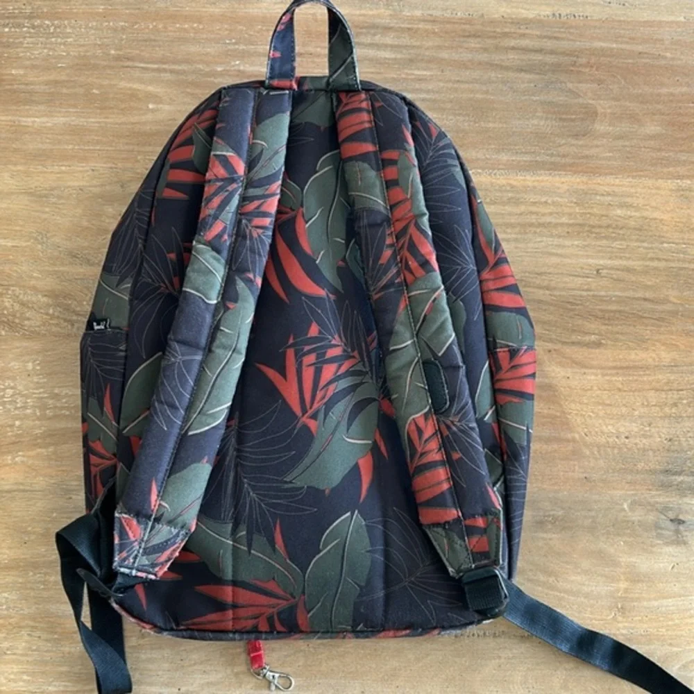 Herschel Supply Co Heritage Backpack Tropical Palm‎ Leaf Print Black Red Green