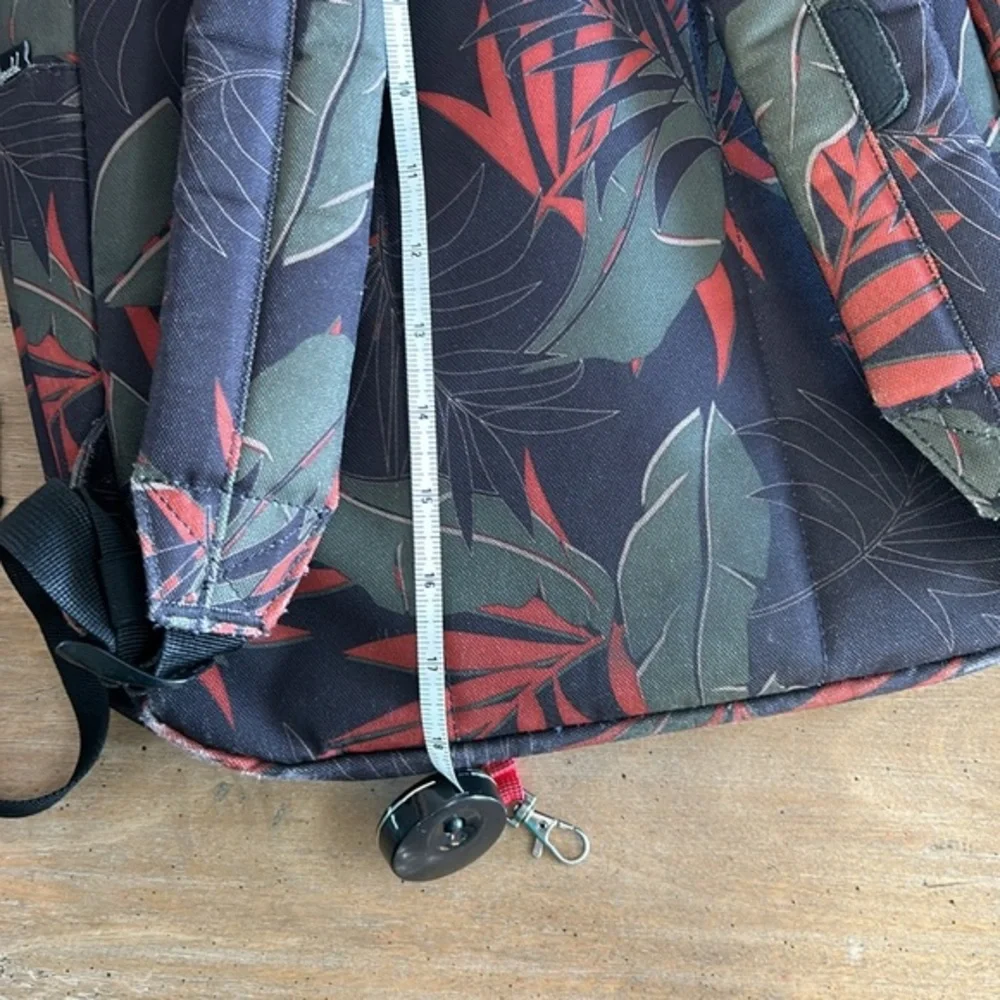 Herschel Supply Co Heritage Backpack Tropical Palm‎ Leaf Print Black Red Green