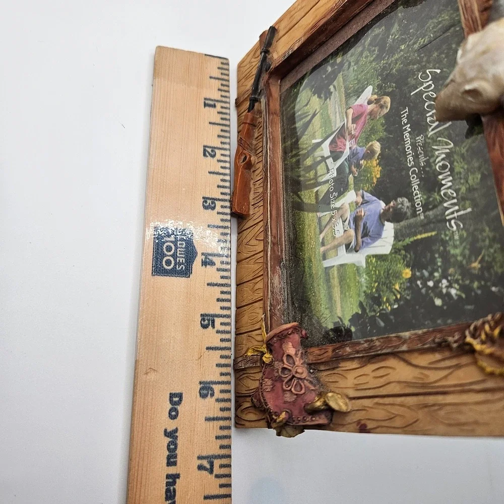 Western Picture Frame 5x3.5 Rustic Cowboy Decor‎ Skull Hat Boots