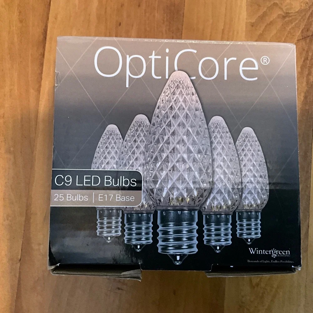 OptiCore C9 LED‎ Bulbs Warm White Faceted E17 Base 23 Bulbs Wintergreen Lighting