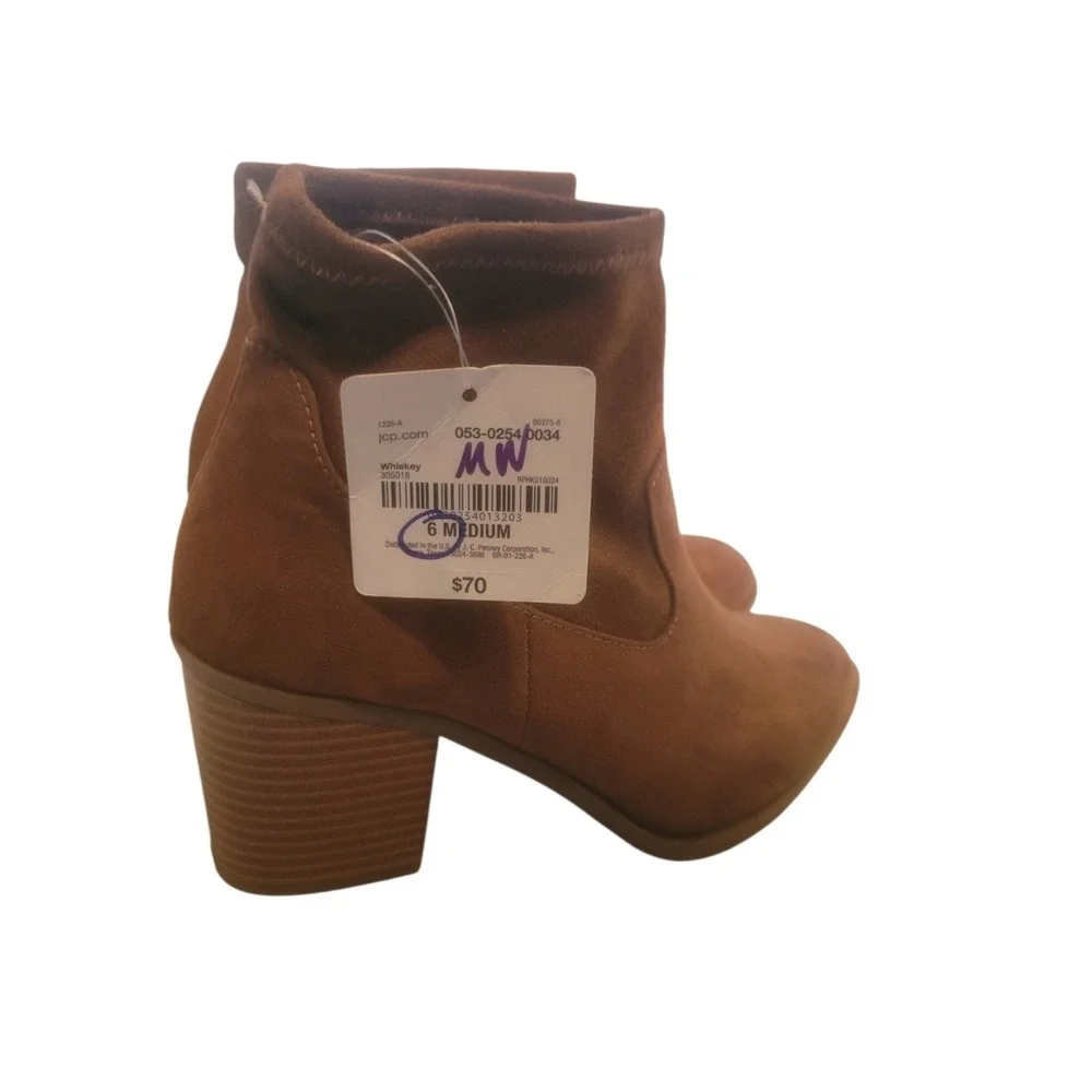 a.n.a Women's Whiskey Brown Ankle Boots SZ 6‎ Medium