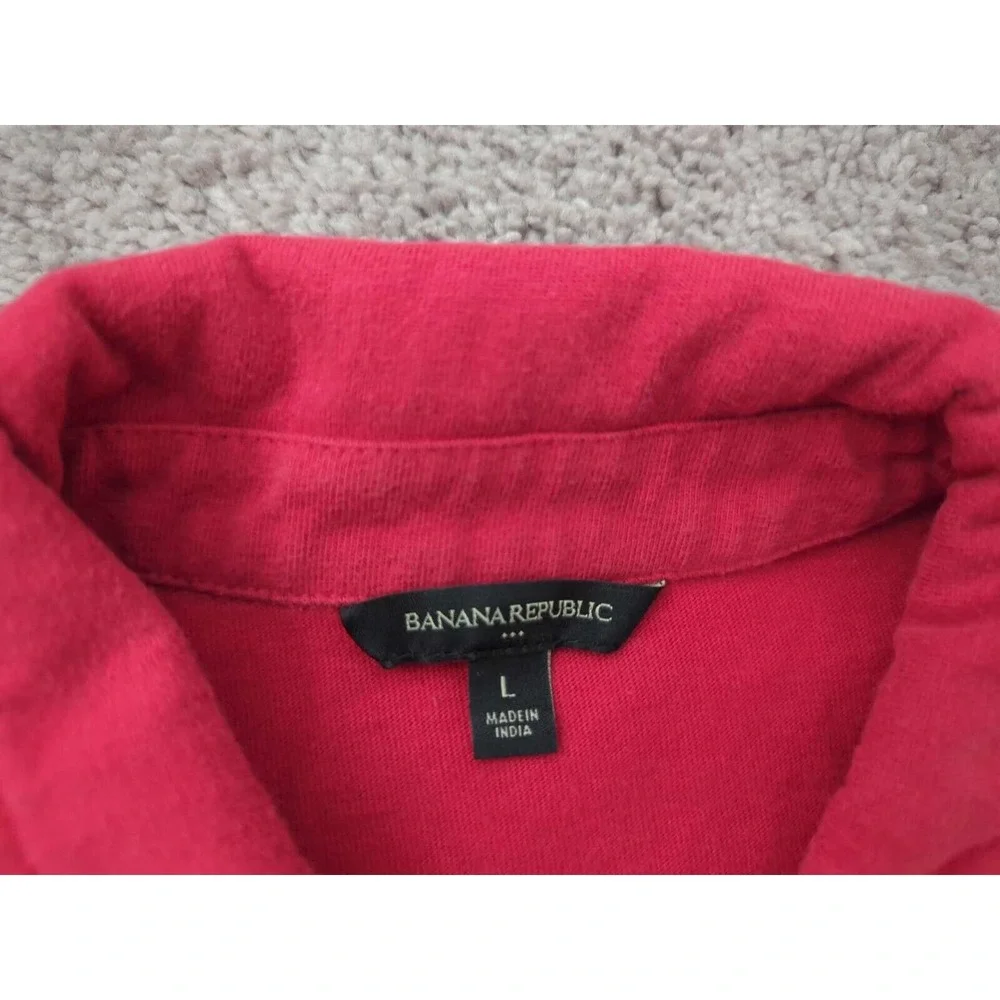 Banana Republic Polo Shirt Mens Large Black Color‎ Block Short Sleeve Casual