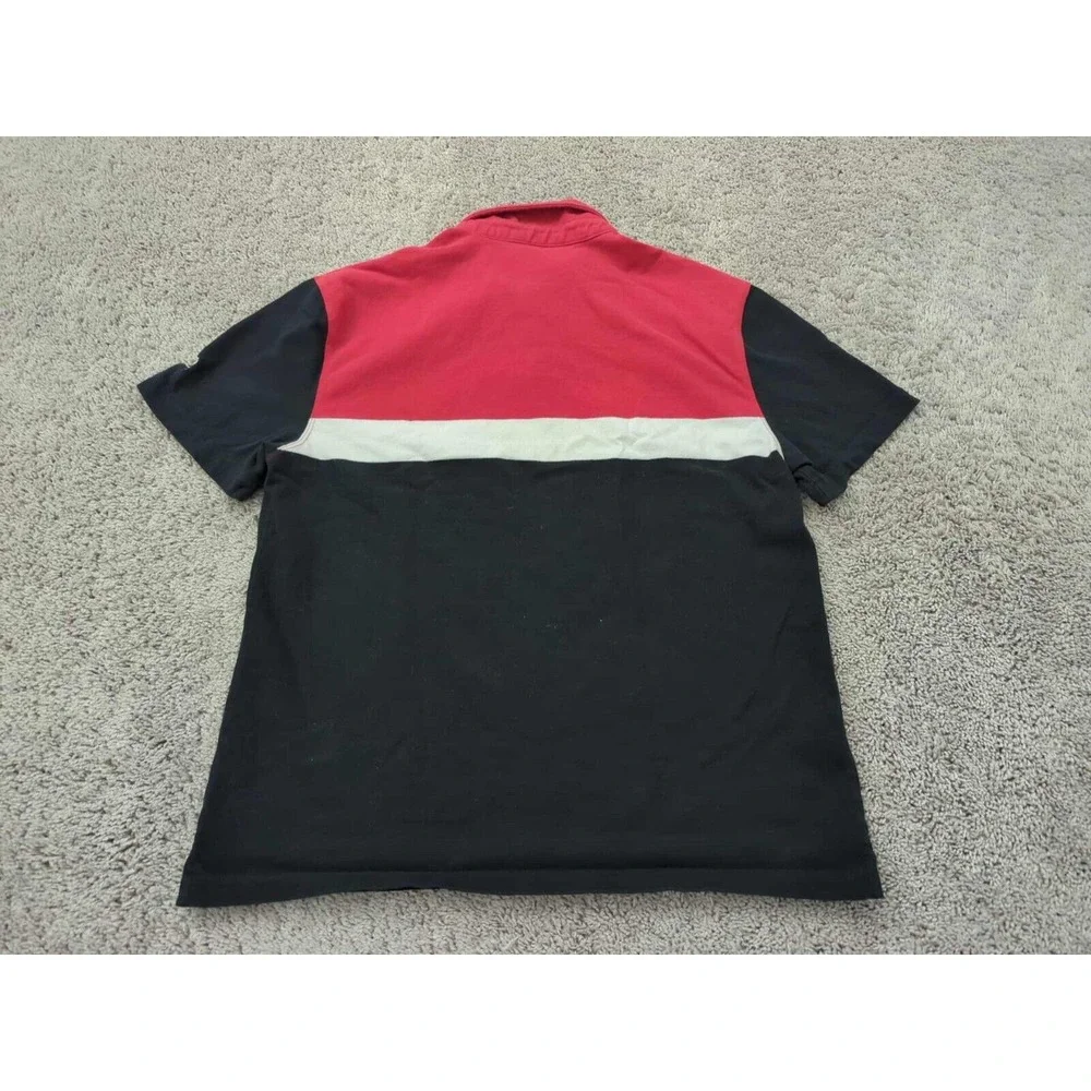 Banana Republic Polo Shirt Mens Large Black Color‎ Block Short Sleeve Casual