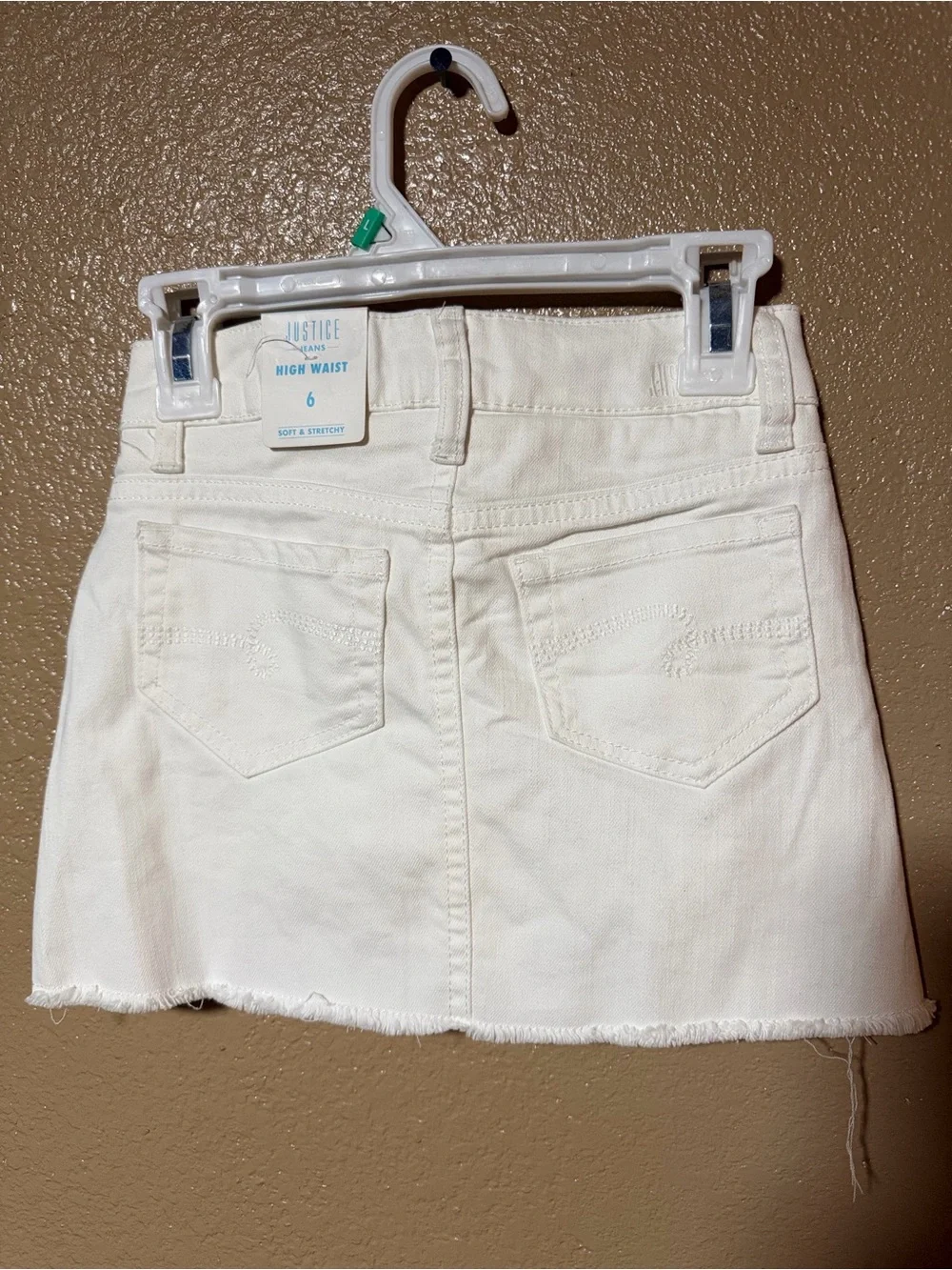 Justice White Distressed Denim Skort