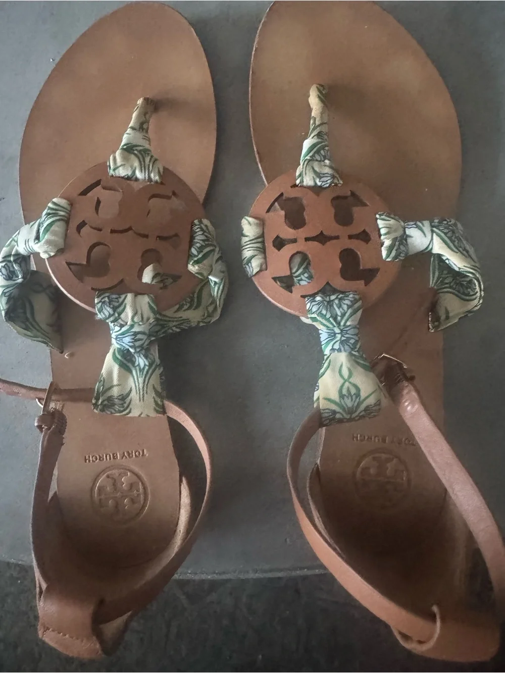 Tory Burch Brown Leather Sole with Embossed 'LEATHER SOLE' and 8M Marking