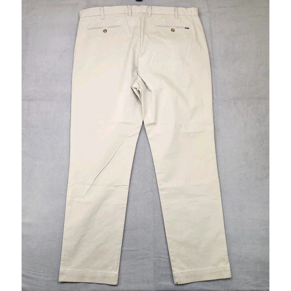 Polo Ralph Lauren Stretch Straight Fit Chino Pants Men 40x32 Beige Stone Cotton