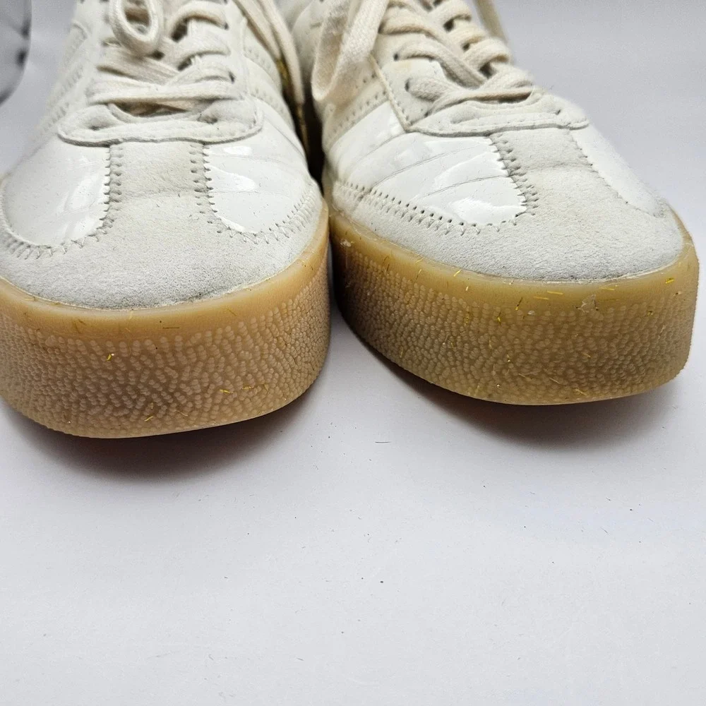 Adidas Samba Rose White Patent Leather Platform Sneakers EG1818 Womens 6