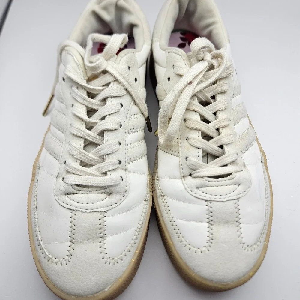 Adidas Samba Rose White Patent Leather Platform Sneakers EG1818 Womens 6