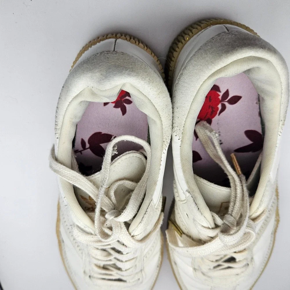 Adidas Samba Rose White Patent Leather Platform Sneakers EG1818 Womens 6