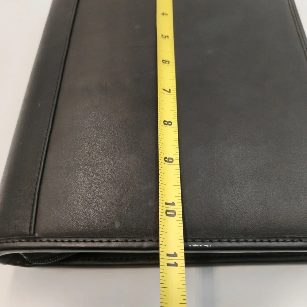 Franklin Planner‎ Classic Leather Zipper Binder 7 Ring Organizer Black 19624.498