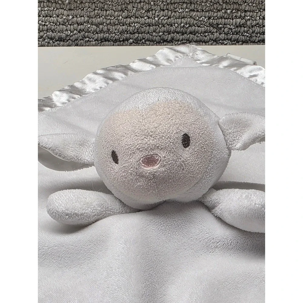 Stepping Stones Lamb Bless This Child Satin Trim Baby Security Blanket Lovey