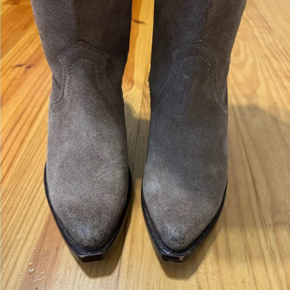 Frye Sacha Over The Knee Tall Ash Tan Suede Leather Side Zip Women’s Size 6.5 B