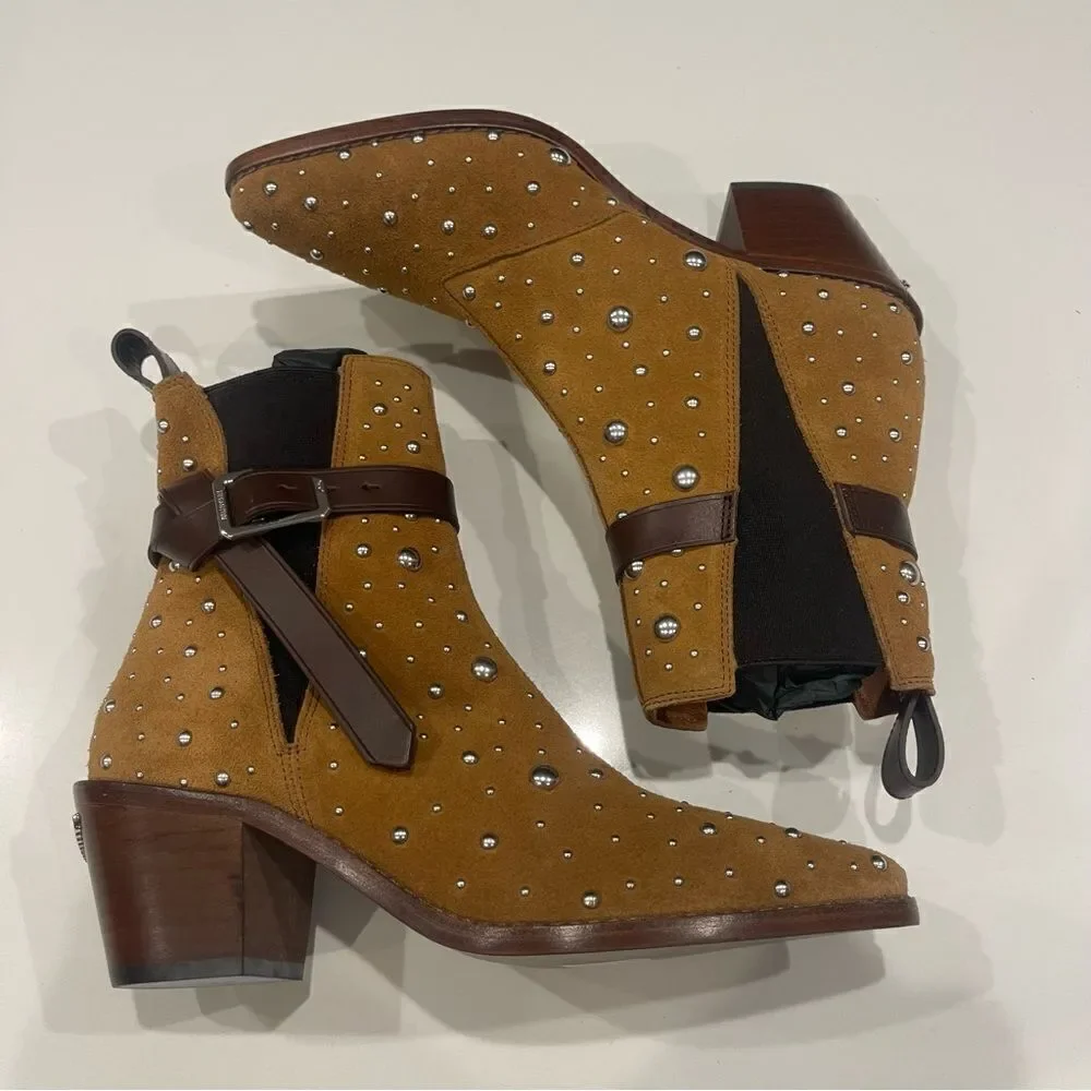 Zadig & Voltaire Tyler Cecilia Suede Dream Studs ankle boots New size 37