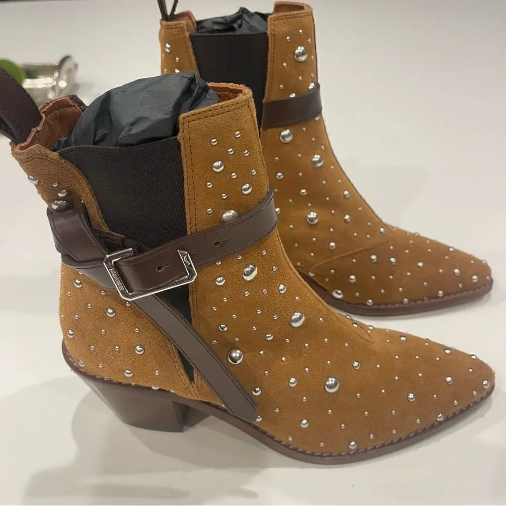Zadig & Voltaire Tyler Cecilia Suede Dream Studs ankle boots New size 37