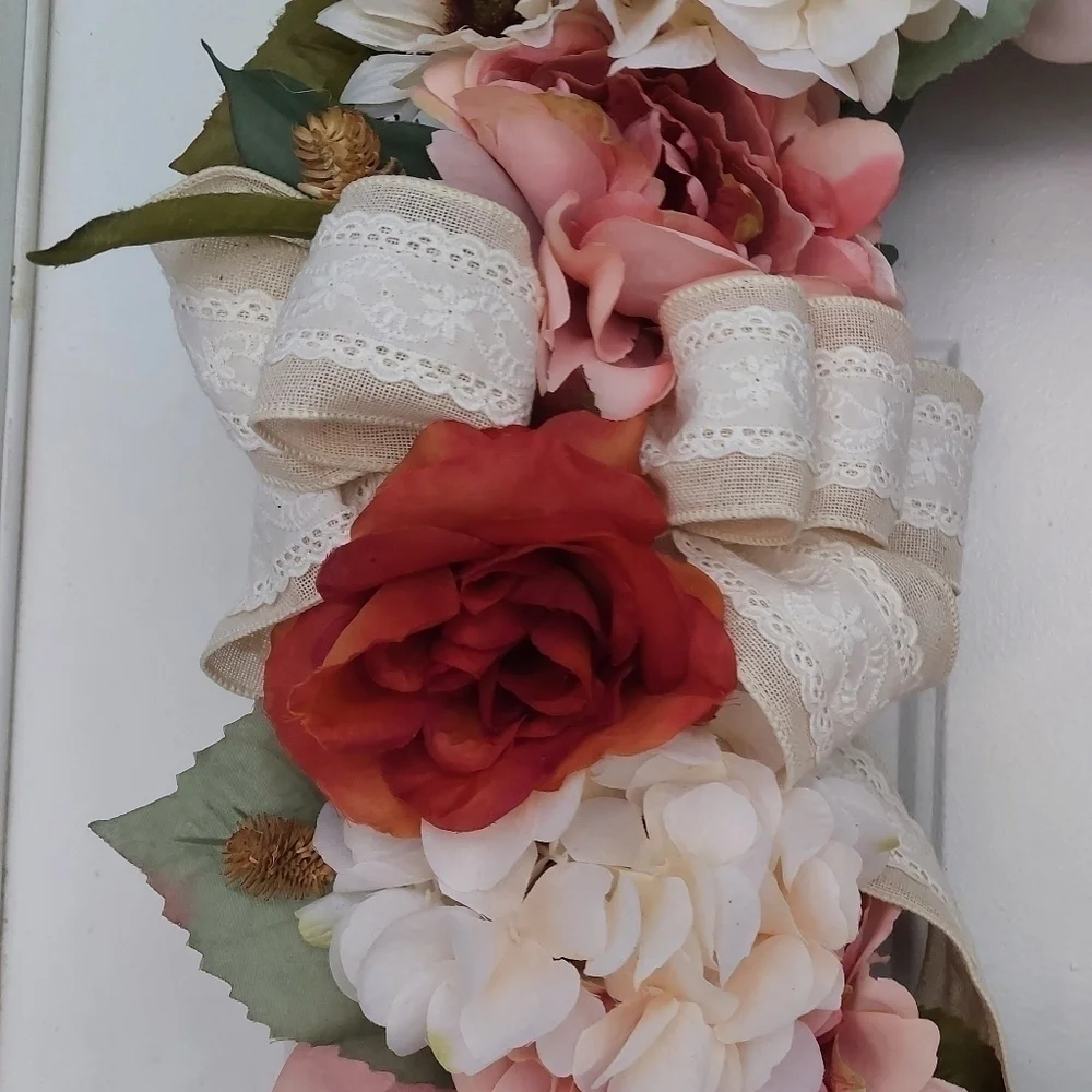 HANDMADE fall or everyday wreath indoor or outdoor home decor