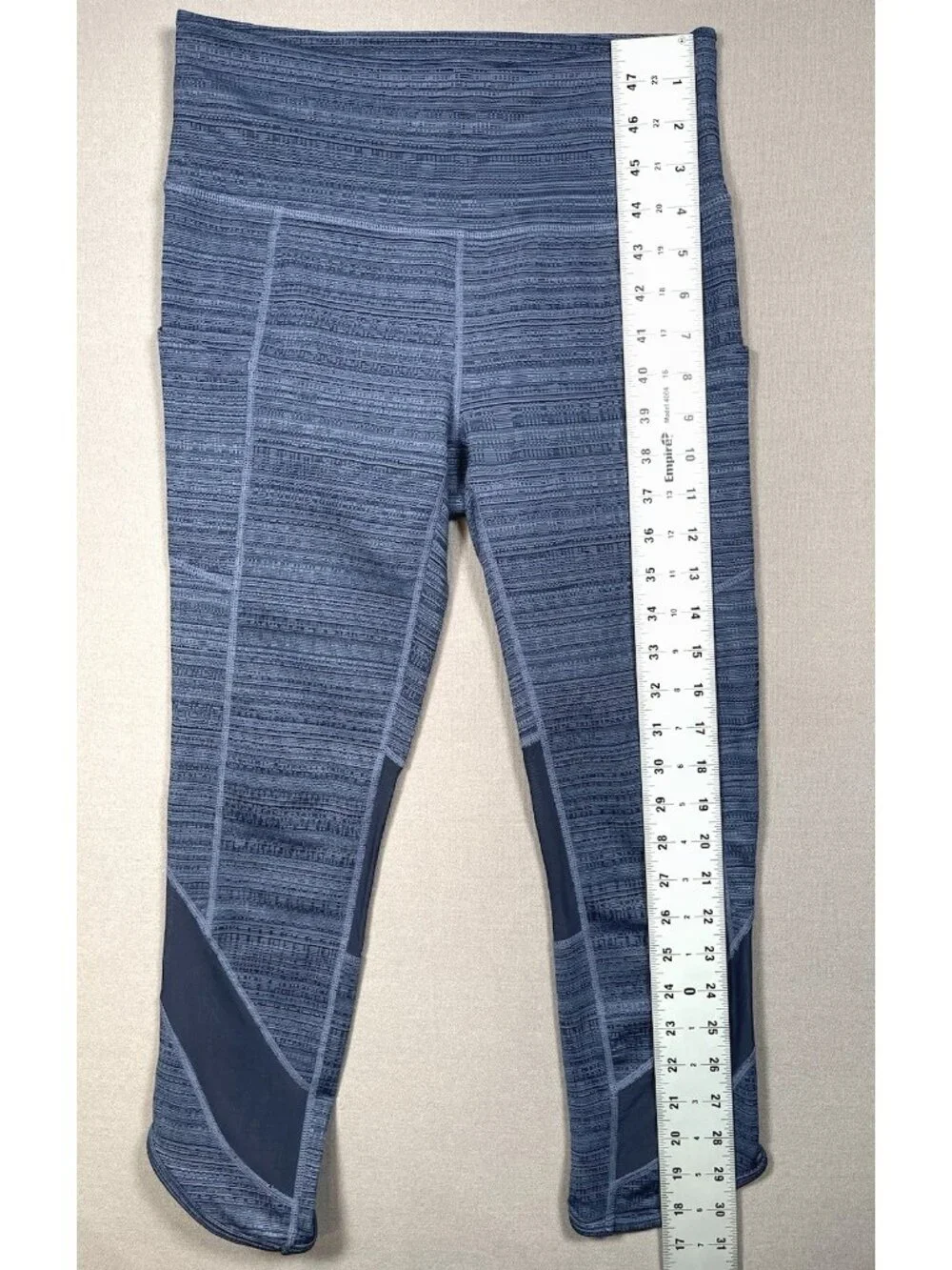 Athleta High Rise Jacquard Mesh Chat To Town Blue Capri Legging - Size Small