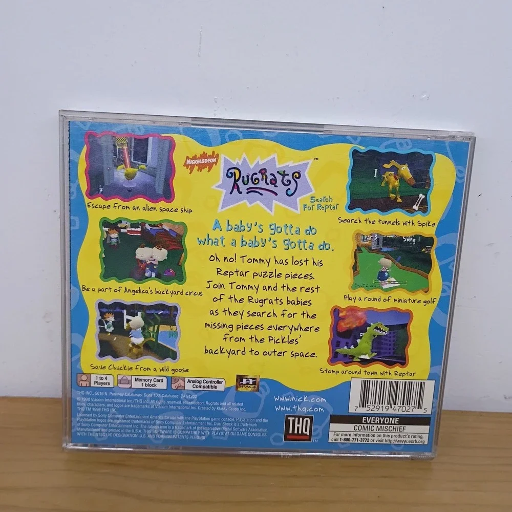 Rugrats: Search for Reptar (Sony PlayStation 1, 1998) with manual Tested, works!