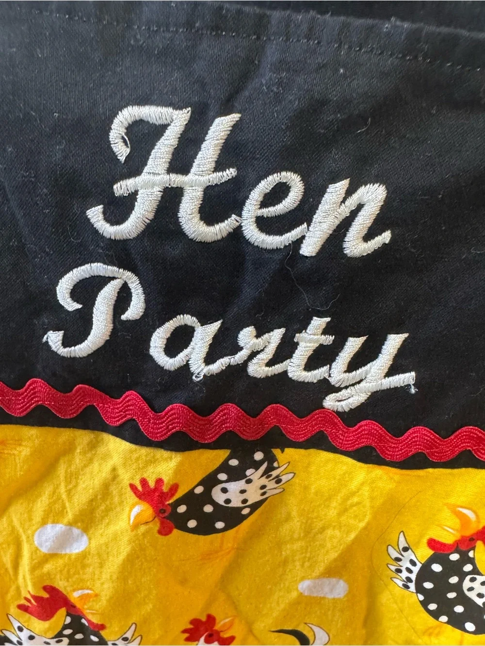 Hen Party Yellow Rooster Apron - Festive Kitchen Apron