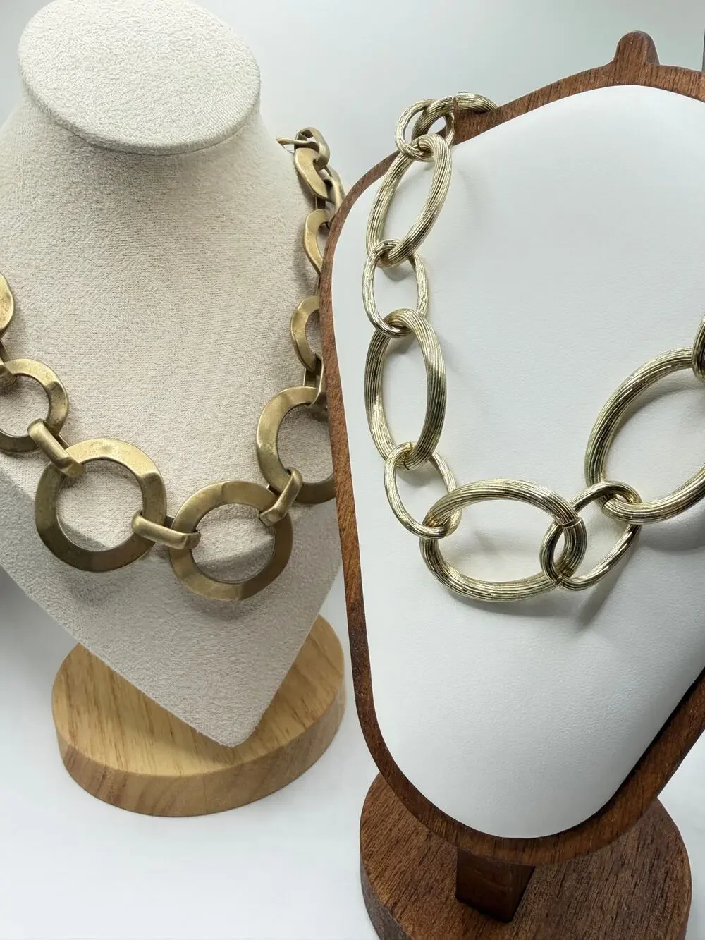 Gold Link Necklace Set – 2 Pc Statement Chains