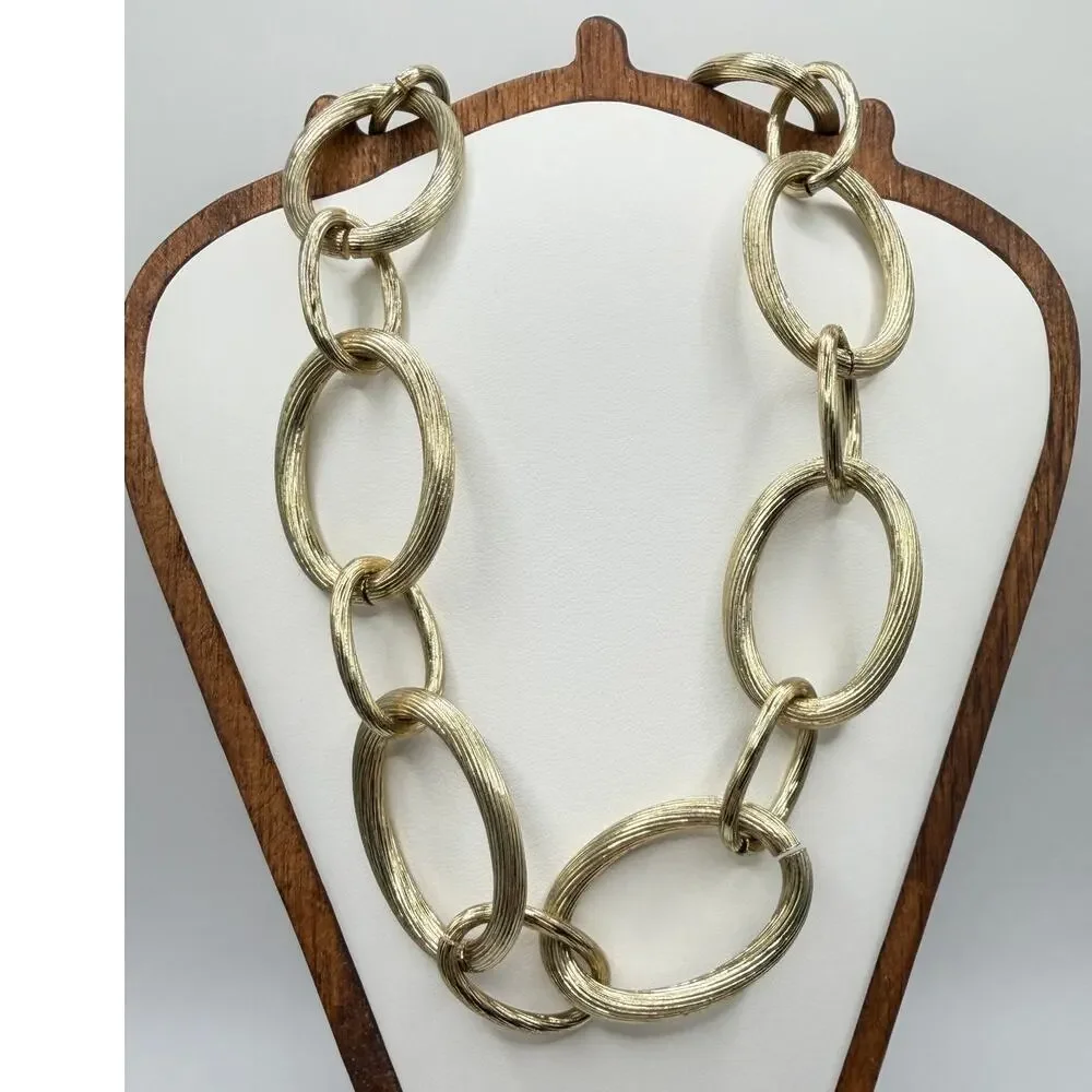 Gold Link Necklace Set – 2 Pc Statement Chains