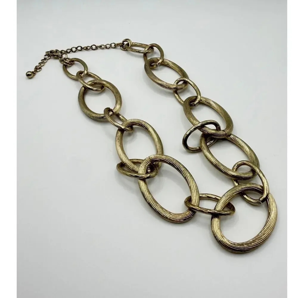 Gold Link Necklace Set – 2 Pc Statement Chains