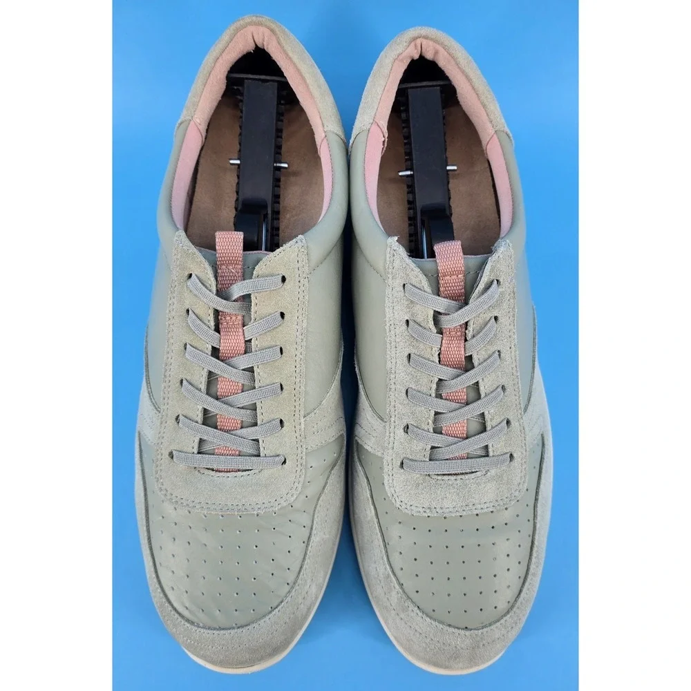 Vionic‎ Karigan Women Sneaker Sz 10 Magnolia Green Leather Suede Orthotic Shoes