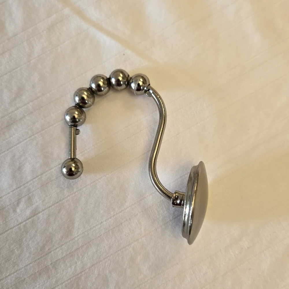 Brushed Chrome Silver Shower Curtain Hooks