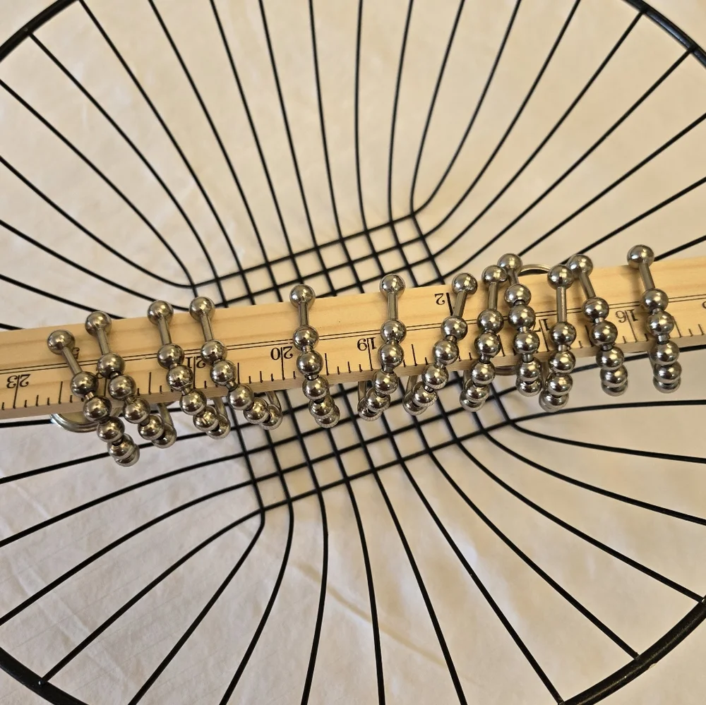 Brushed Chrome Silver Shower Curtain Hooks