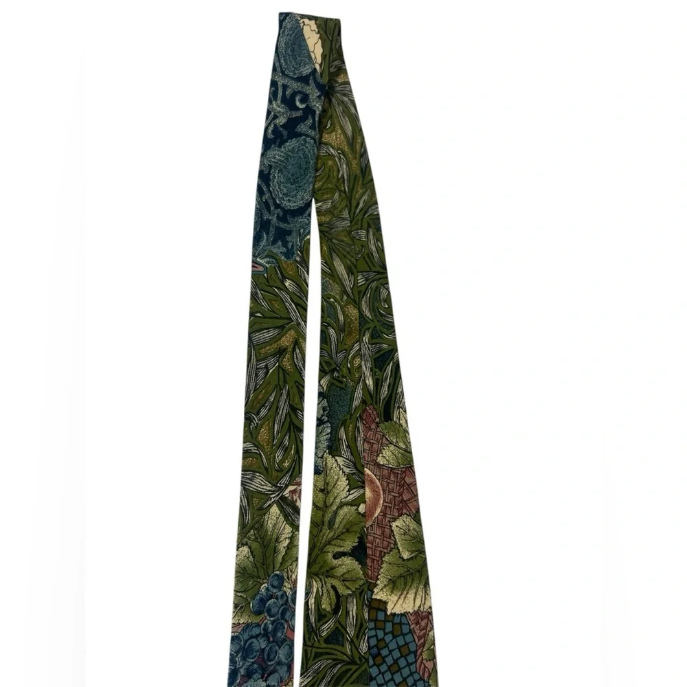 Diffusion LDM Italy 100% Silk Tie Arts & Crafts Botanical Fruit Mosaic Print‎