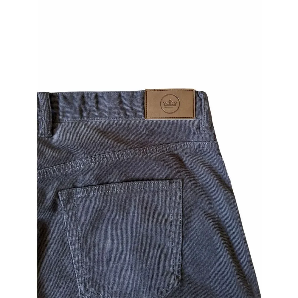 Peter Millar Pants Superior Soft Corduroy Five-Pocket Smoke Gray 40x32