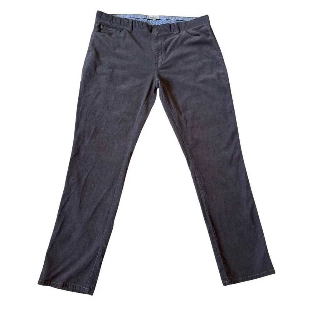 Peter Millar Pants Superior Soft Corduroy Five-Pocket Smoke Gray 40x32