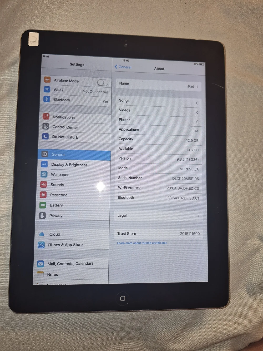 Apple ipad a1395