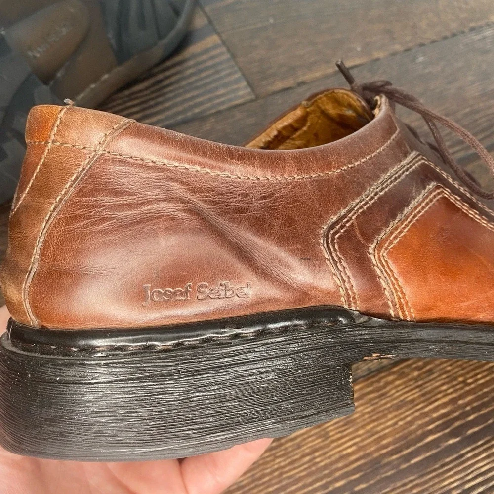 JOSEF SEIBEL LEATHER MENS SZ 47/13 DRESS SHOE OFFICE CHURCH CLASSIC RUBBER‎ SOLE