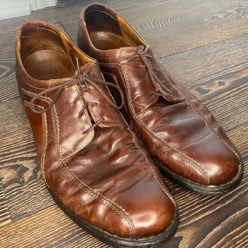 JOSEF SEIBEL LEATHER MENS SZ 47/13 DRESS SHOE OFFICE CHURCH CLASSIC RUBBER‎ SOLE