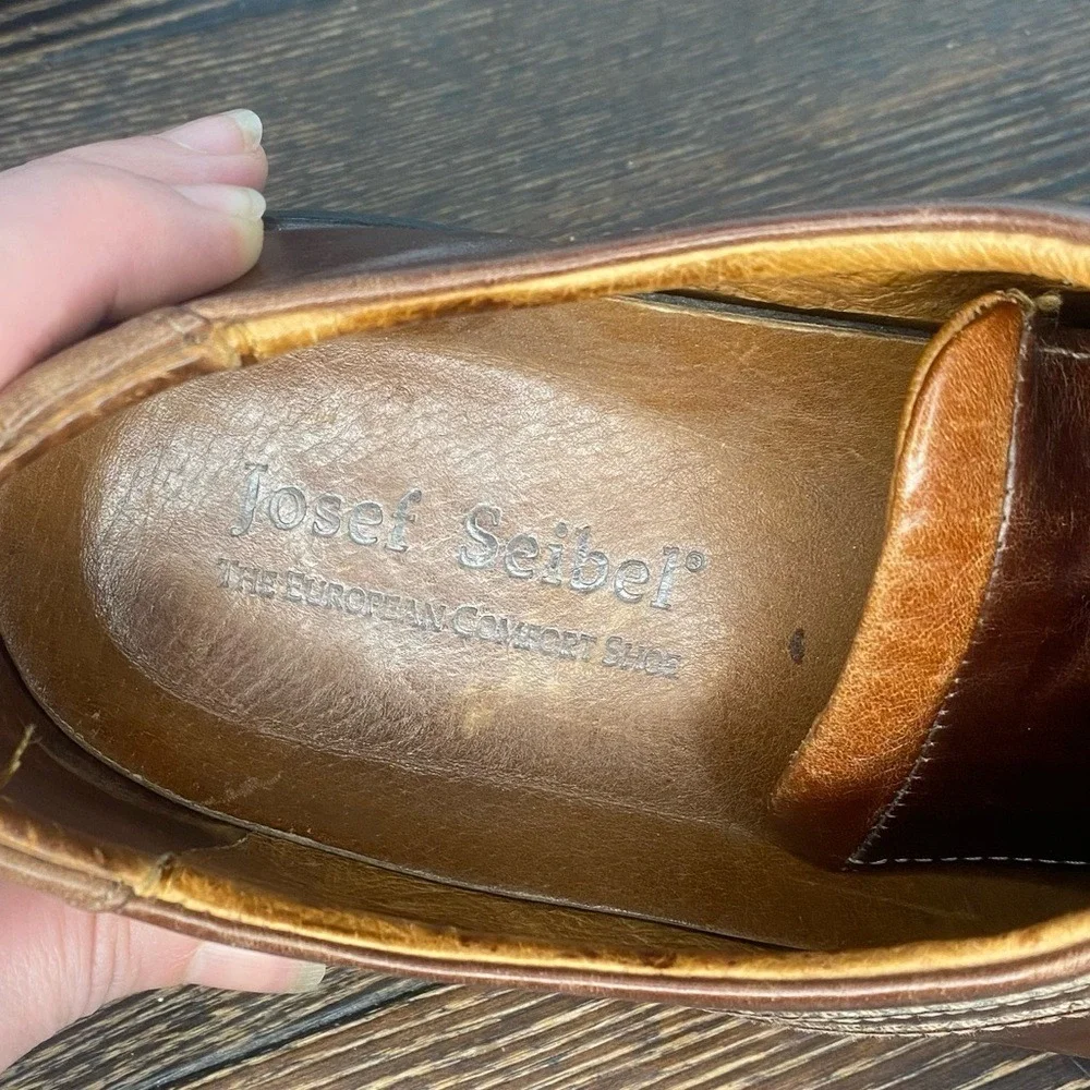 JOSEF SEIBEL LEATHER MENS SZ 47/13 DRESS SHOE OFFICE CHURCH CLASSIC RUBBER‎ SOLE