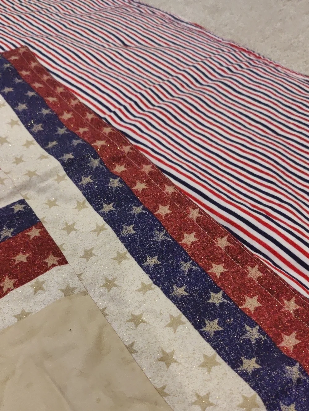 Handmade calico patriotic euro