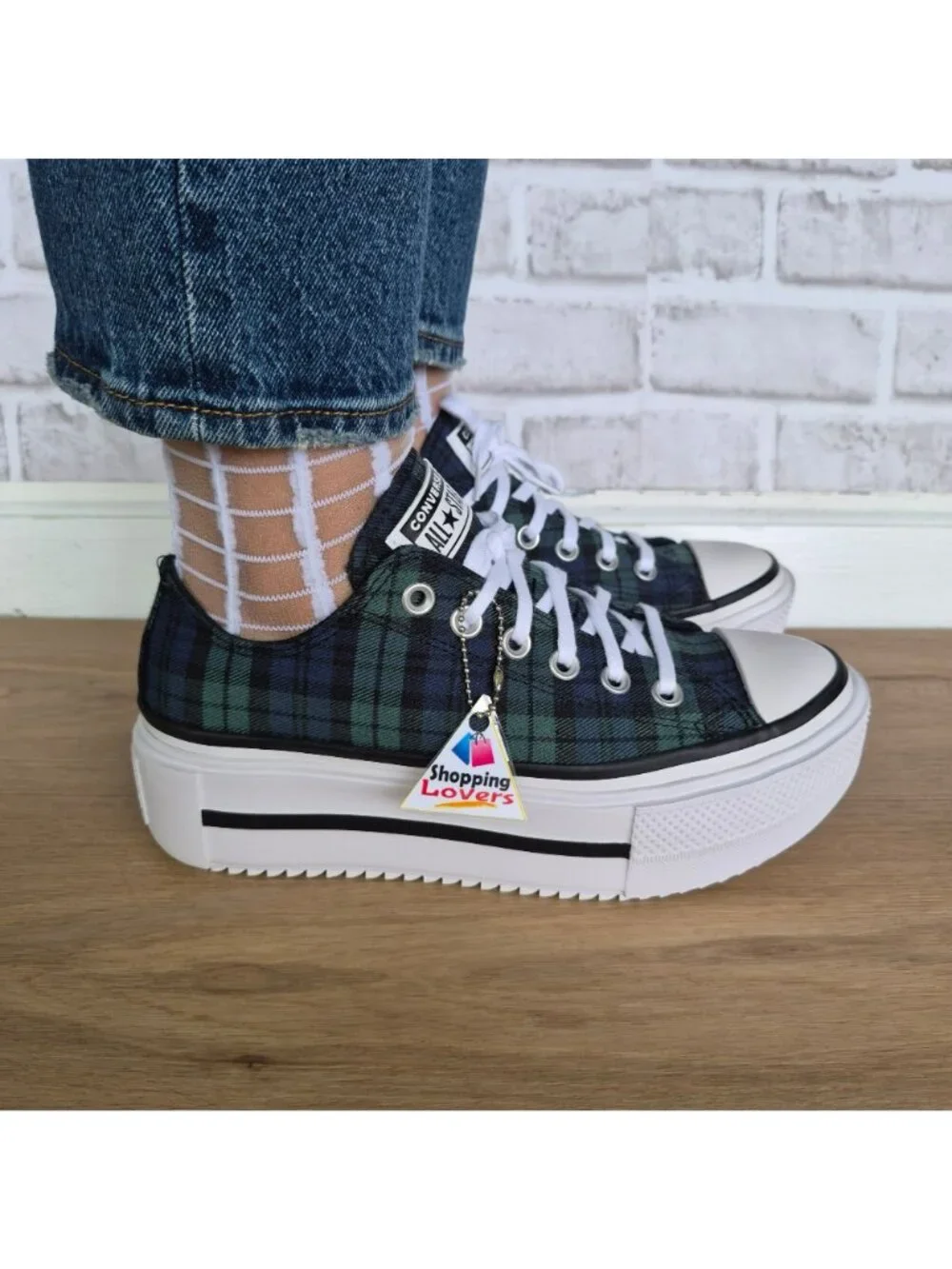 ⭐Converse Lift Double Stack Platform Plaid 9.5 Men's shoes Sneaker Black A16517C