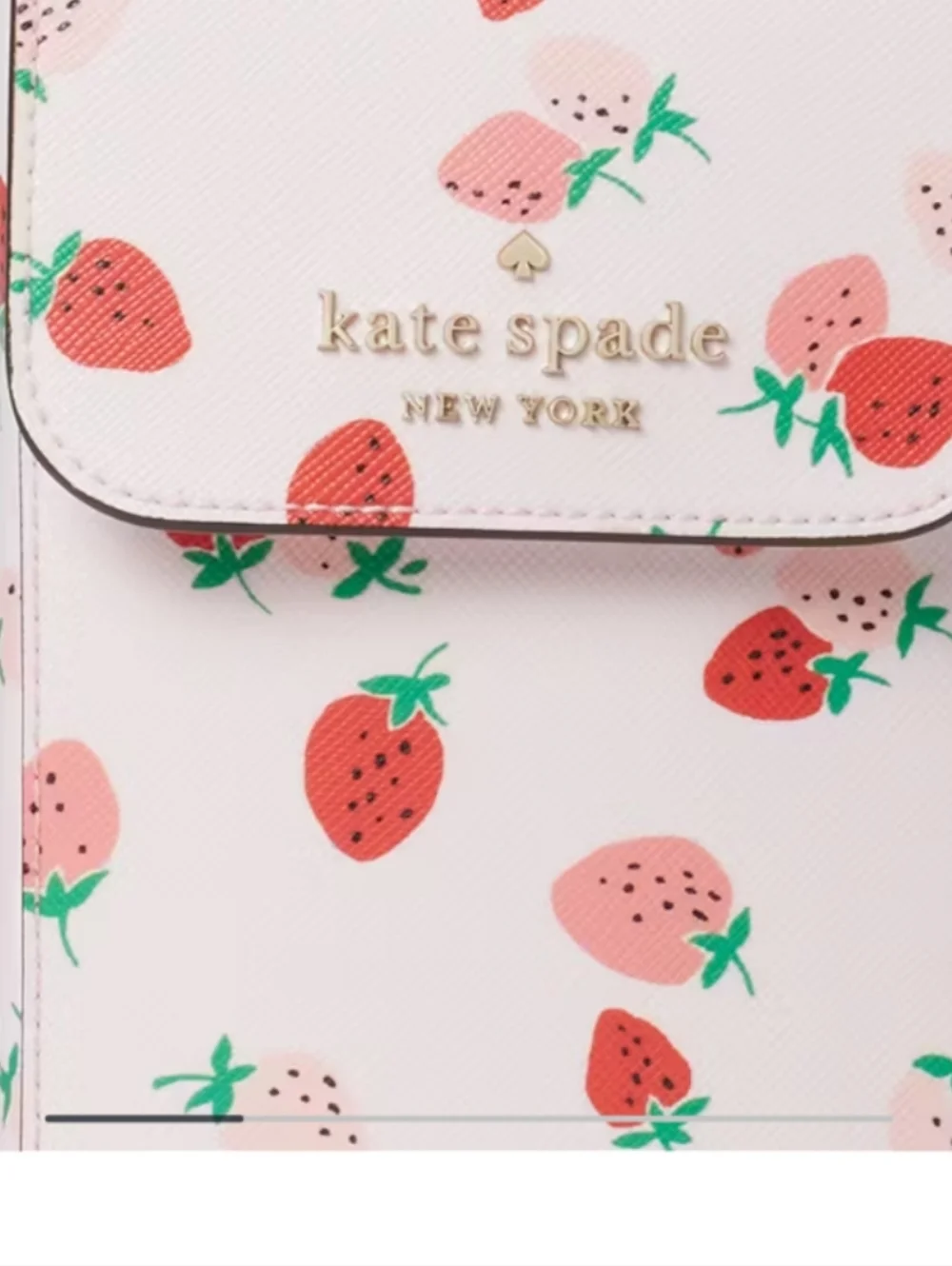 Kate Spade Staci North/South Wild Strawberry Saffiano Leather crossbody Phone