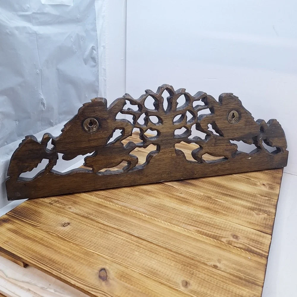 Turtle‎ Bay Beach coat rack 5 Hook Coral Inset Hangers Balinese suar wood