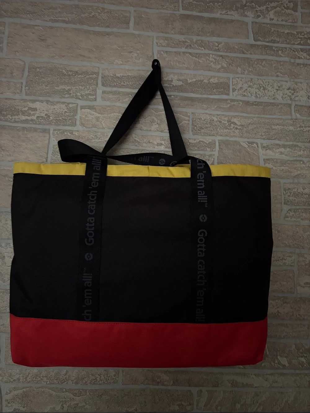Viral Pokémon X Colorblock Tote Bag - Black with Red, Blue & Yellow Accents